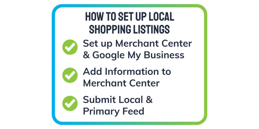how to set up local shopping listings checklist